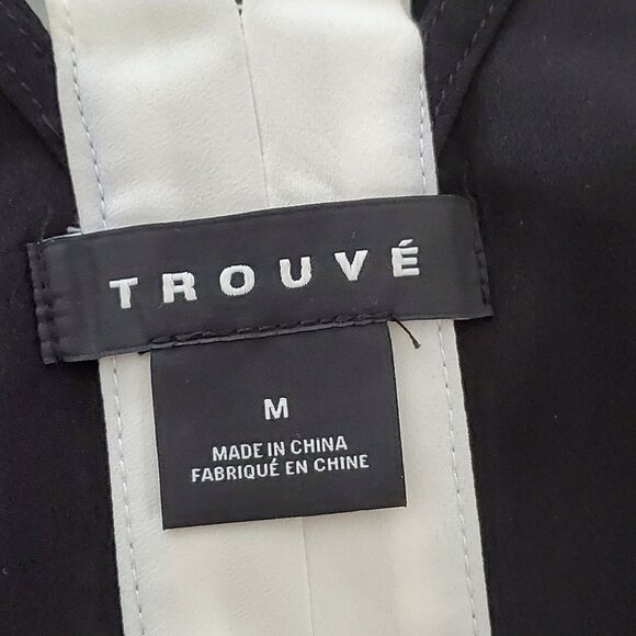 Trouve black camisole top with white trim along; size medium - Picture 5 of 6